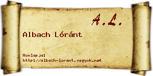 Albach Lóránt névjegykártya