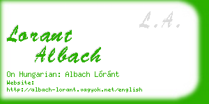 lorant albach business card